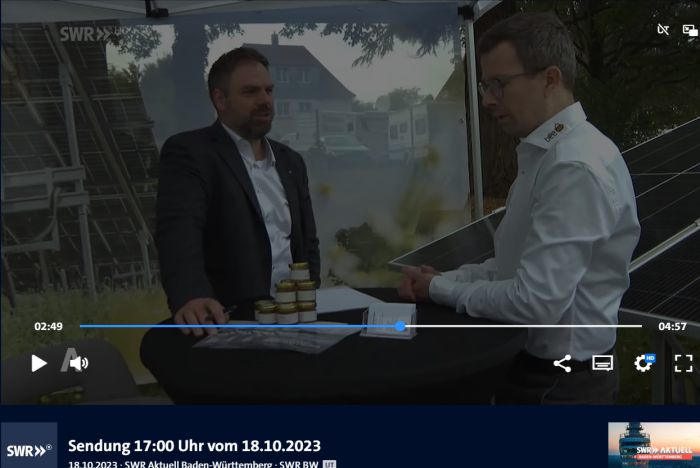 SWR Oberschwabenschau Agraria bee pv Freichlächen PV Photovoltaik SWR Oberschwabenschau Agraria bee pv Freichlächen PV Photovoltaik